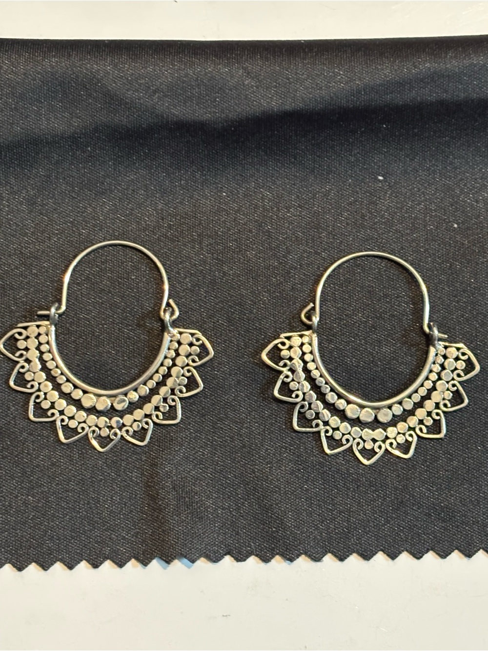 Intricate Filigree Hoop Earrings Bali sterling silver 925 by Anika Wett, new